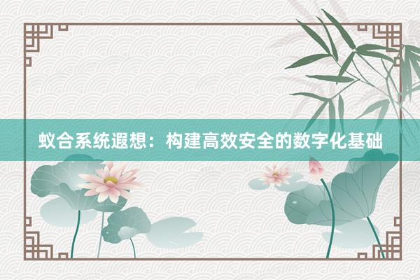 蚁合系统遐想：构建高效安全的数字化基础
